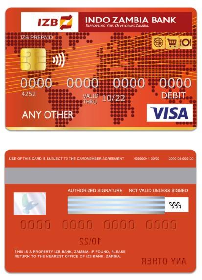 Zambia IZB Bank visa debit card